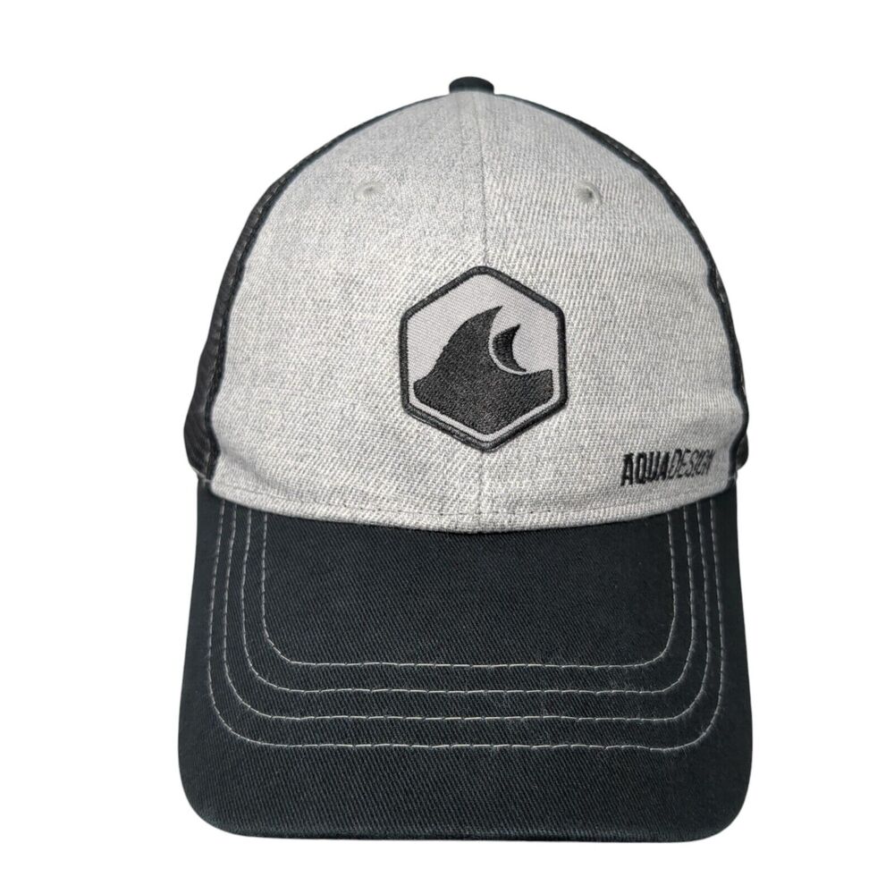 Aqua Design Snapback Trucker Hat Black One Size Mesh Back Colorblock HG